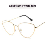 Cat's Eye Plain Glasses Retro Metal Optical Frame