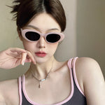 European And American Retro Cat Eye Oval Small Frame Glasses UV Protection