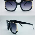 Female flying Sunglasses，Women Cat Eye Half Frame