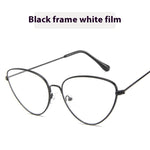 Cat's Eye Plain Glasses Retro Metal Optical Frame