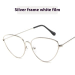 Cat's Eye Plain Glasses Retro Metal Optical Frame