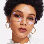 Cat's Eye Plain Glasses Retro Metal Optical Frame