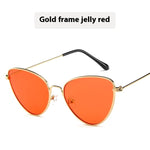 Cat's Eye Plain Glasses Retro Metal Optical Frame